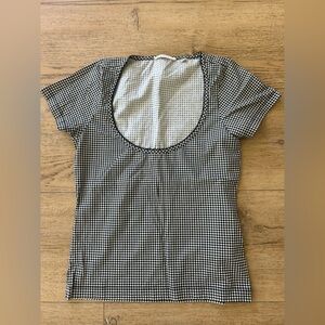Doen - Black and White Checkered Women's Top - medium